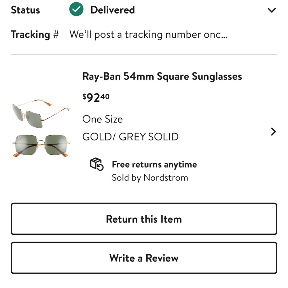 Ray-Ban 54 mm Square Sunglasses